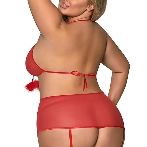 Önü Açık Zincirli Fantezi Babydoll 3XL-4XL