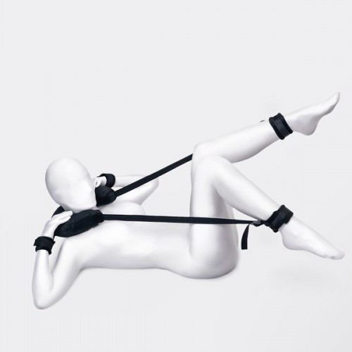 Anonymo BDSM Sabitleme Kemeri Yastıklı, Kadife, Siyah