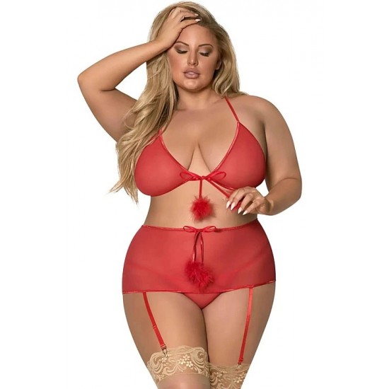 Önü Açık Zincirli Fantezi Babydoll 3XL-4XL