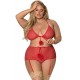Önü Açık Zincirli Fantezi Babydoll 3XL-4XL