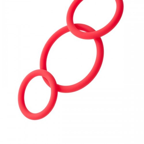 Penis Halkası Seti, Silikon, Kırmızı