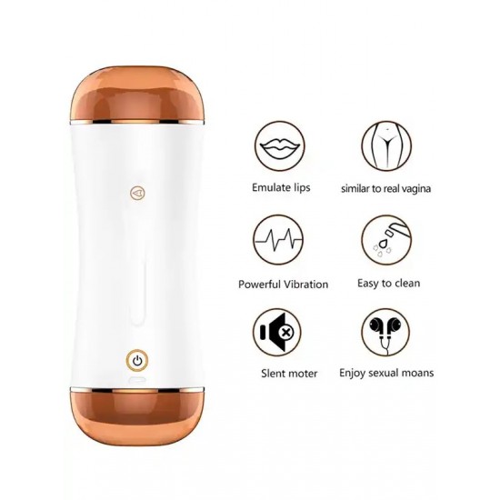 Vajinal ve Oral Şarjlı Titreşimli Sesli Masturbatör