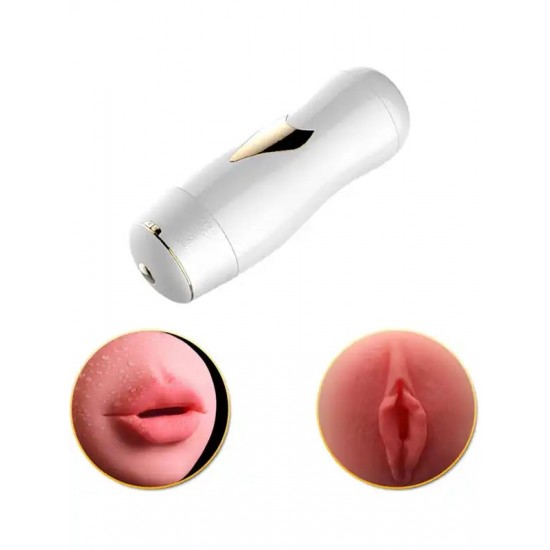 Vajinal ve Oral Titreşimli Şarjlı Sesli Vantuzlu Mastürbatör