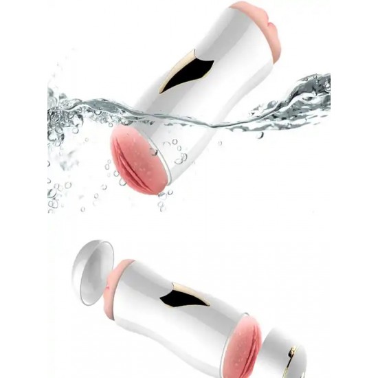 Vajinal ve Oral Titreşimli Şarjlı Sesli Vantuzlu Mastürbatör