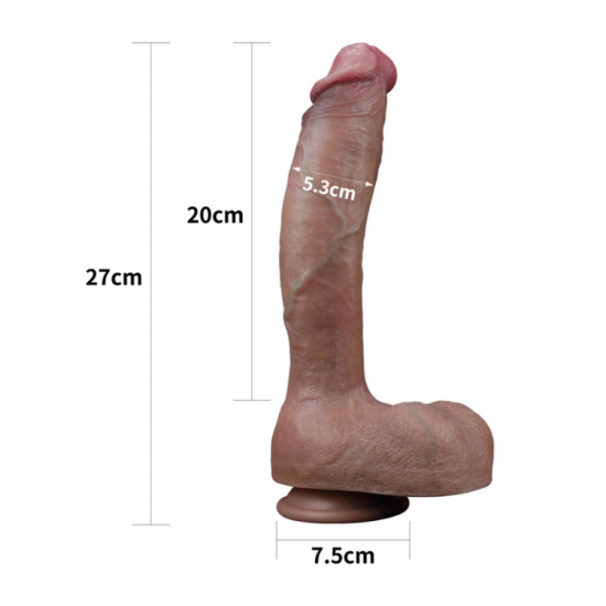 10.5 İnç Dual layered Platinum Silicone Cock
