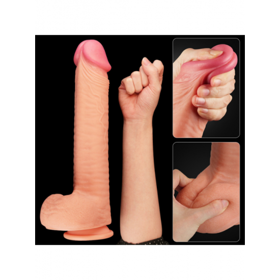 12 İnç Dual Layered Platinum Silicone Cock Dildo