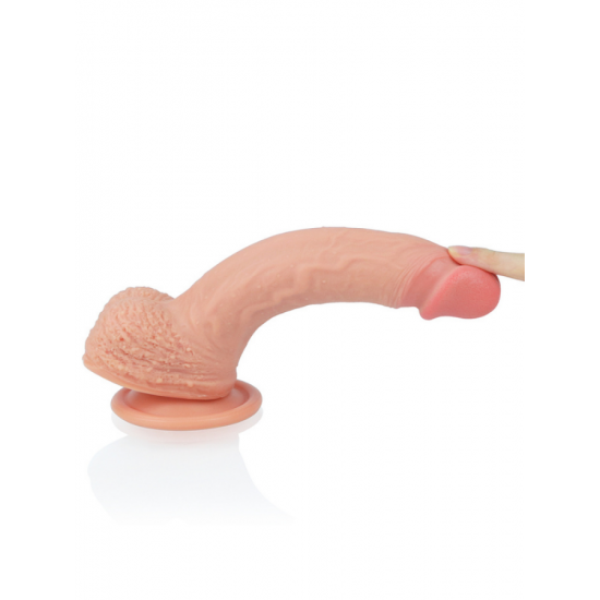 8.5 İnç Dual layered Platinum Silicone Cock Ten Dildo