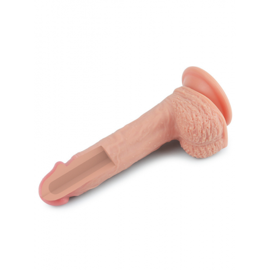 8.5 İnç Dual layered Platinum Silicone Cock Ten Dildo