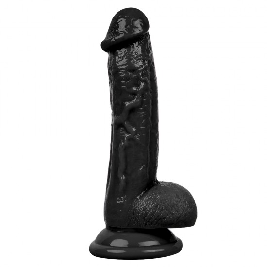 Gerçekçi Siyah Dildo Yapay Penis 19 cm