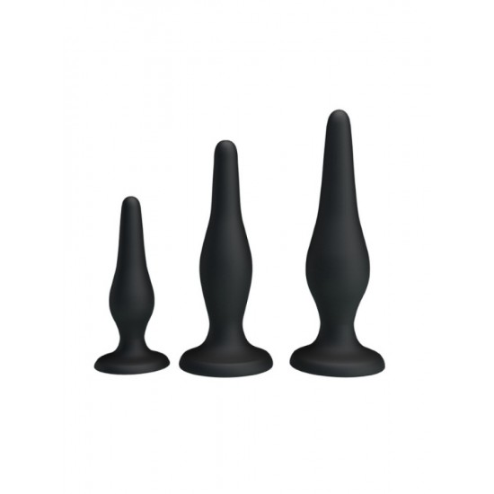 Siyah Silikon Anal Tıkaç Set