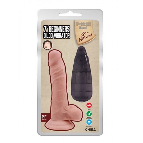 7’ Beginners Dildo Vibrator Flesh 17.5 cm