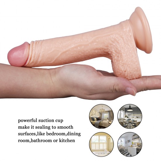 Ten Rengi Vantuzlu Dildo 19 cm