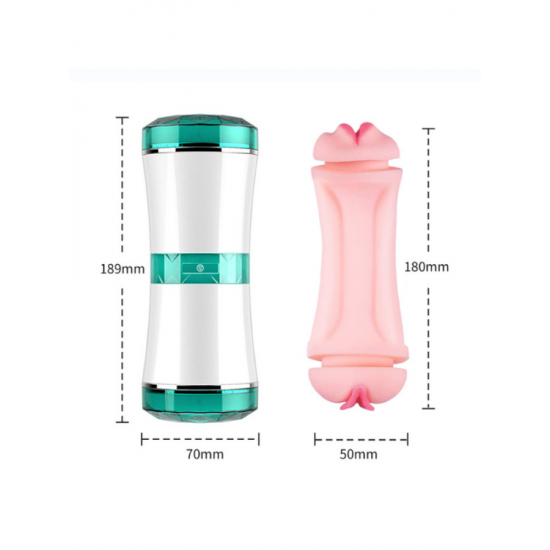 FoxShow Ağız ve Vajina Çift Girişli Mastürbatör