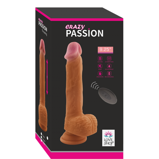 Aşağı Yukarı Hareketli Kumandalı Dildo 23,9 cm